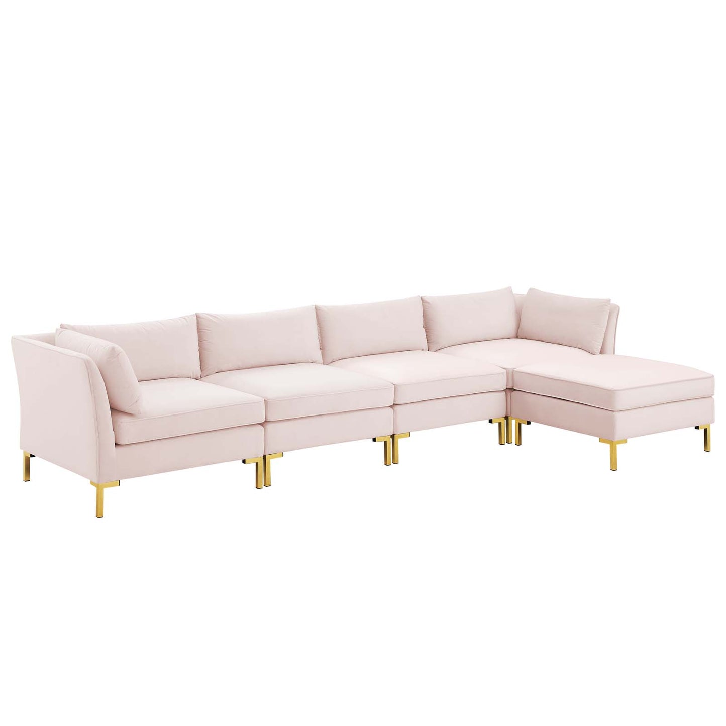 Ardent 5-Piece Performance Velvet Sectional Sofa Pink EEI-4273-PNK