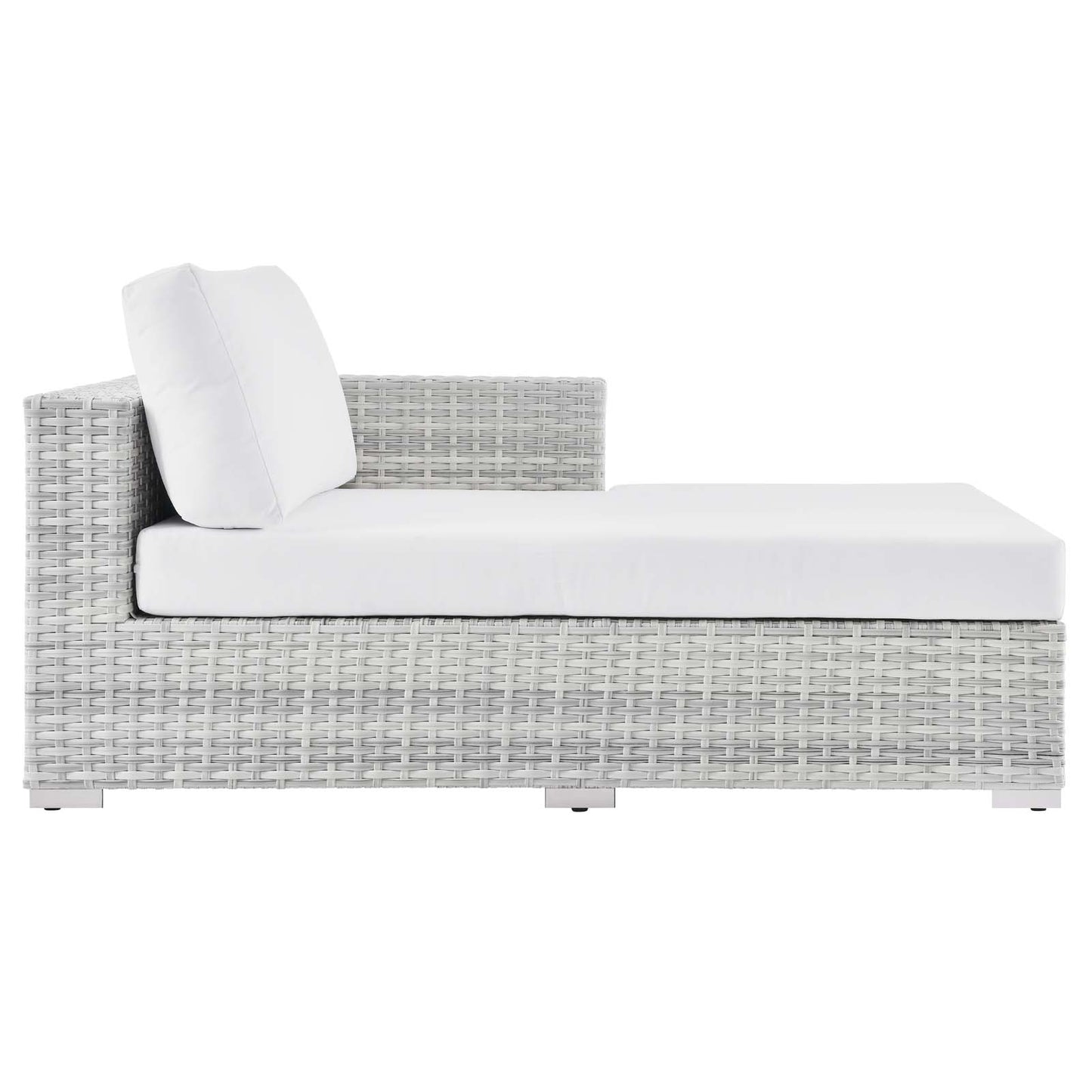 Convene Outdoor Patio Right Chaise Light Gray White EEI-4304-LGR-WHI