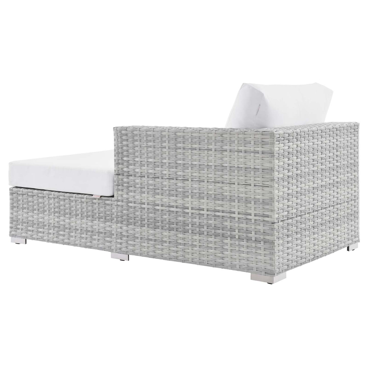 Convene Outdoor Patio Right Chaise Light Gray White EEI-4304-LGR-WHI