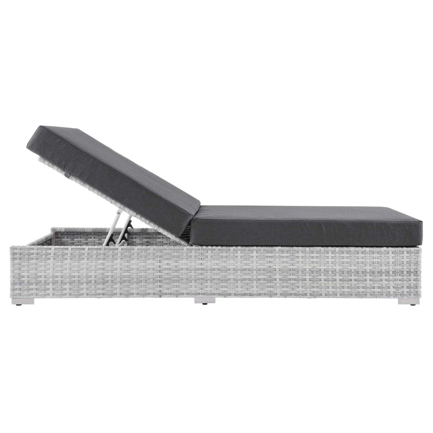 Convene Outdoor Patio Chaise Light Gray Charcoal EEI-4307-LGR-CHA