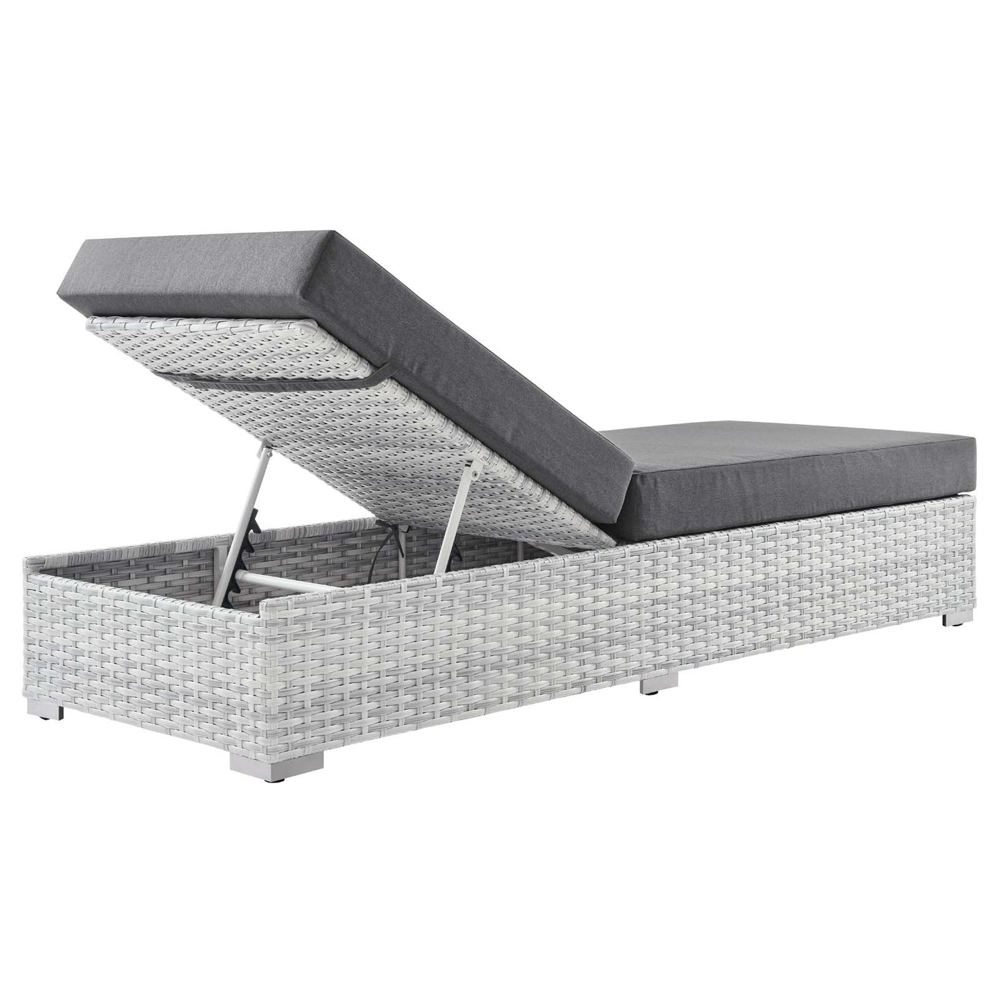 Convene Outdoor Patio Chaise Light Gray Charcoal EEI-4307-LGR-CHA