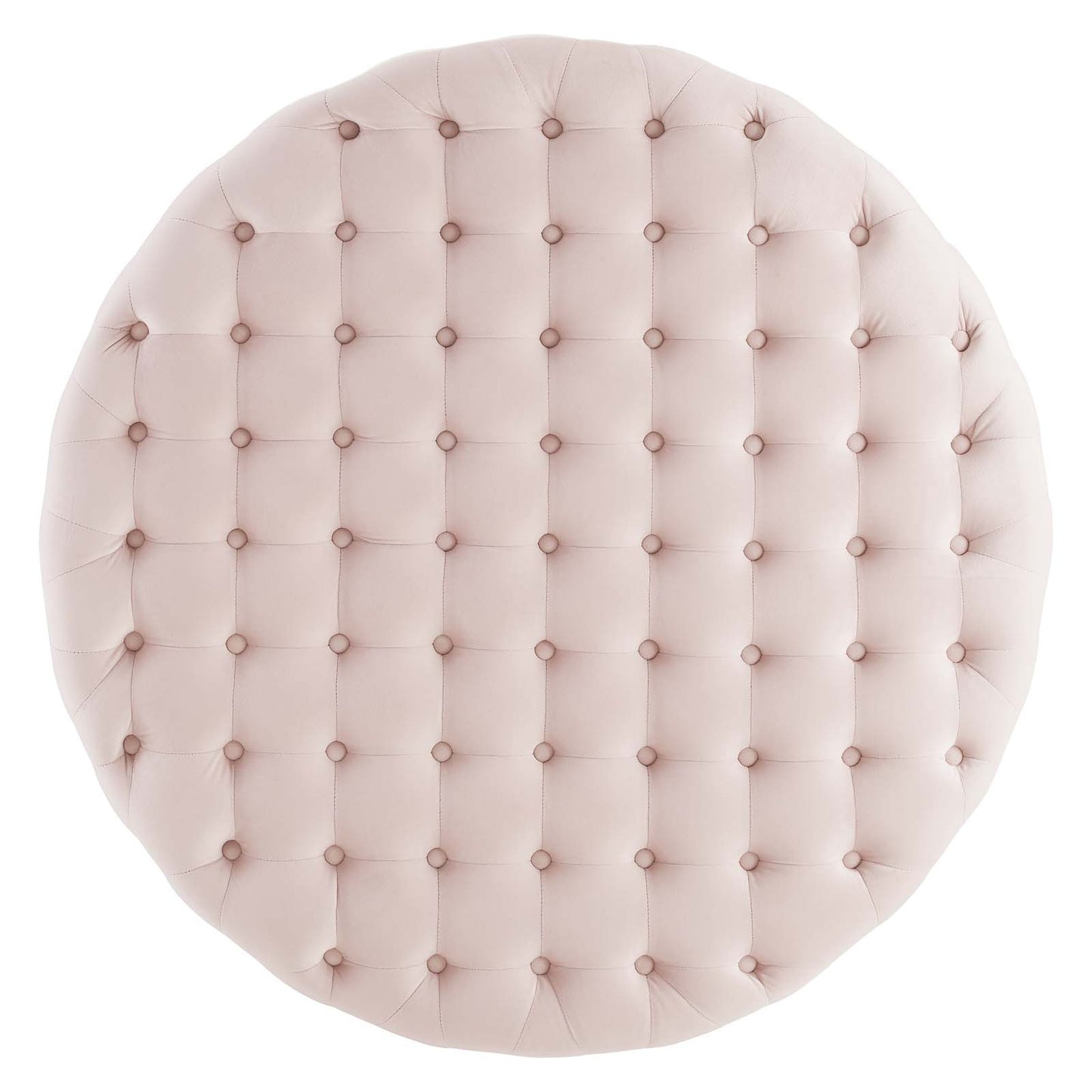 Ensconce Tufted Performance Velvet Round Ottoman Pink EEI-4326-PNK