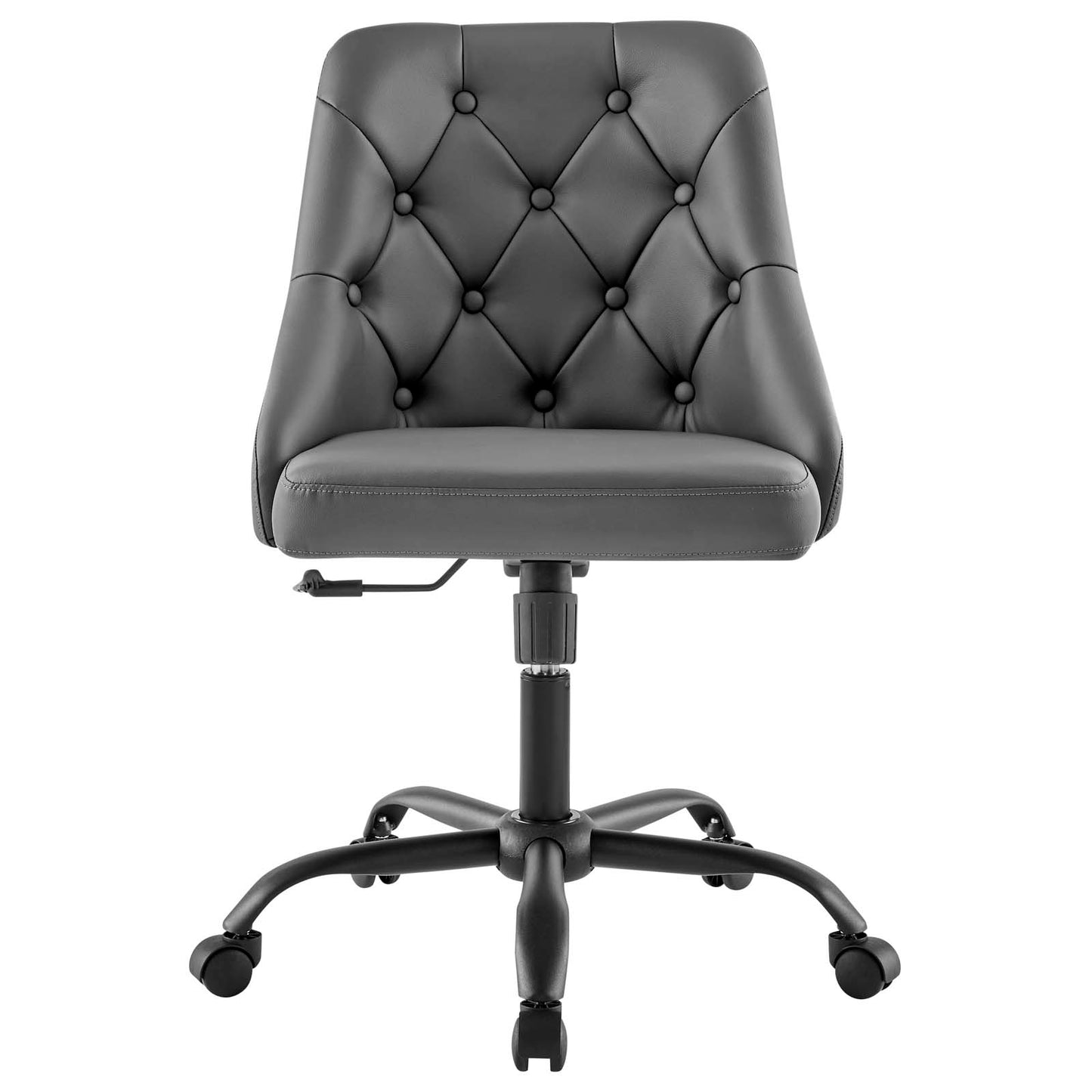 Distinct Tufted Swivel Vegan Leather Office Chair Black Gray EEI-4370-BLK-GRY