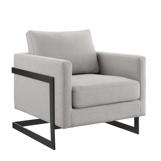 Posse Upholstered Fabric and Vegan Leather Accent Chair