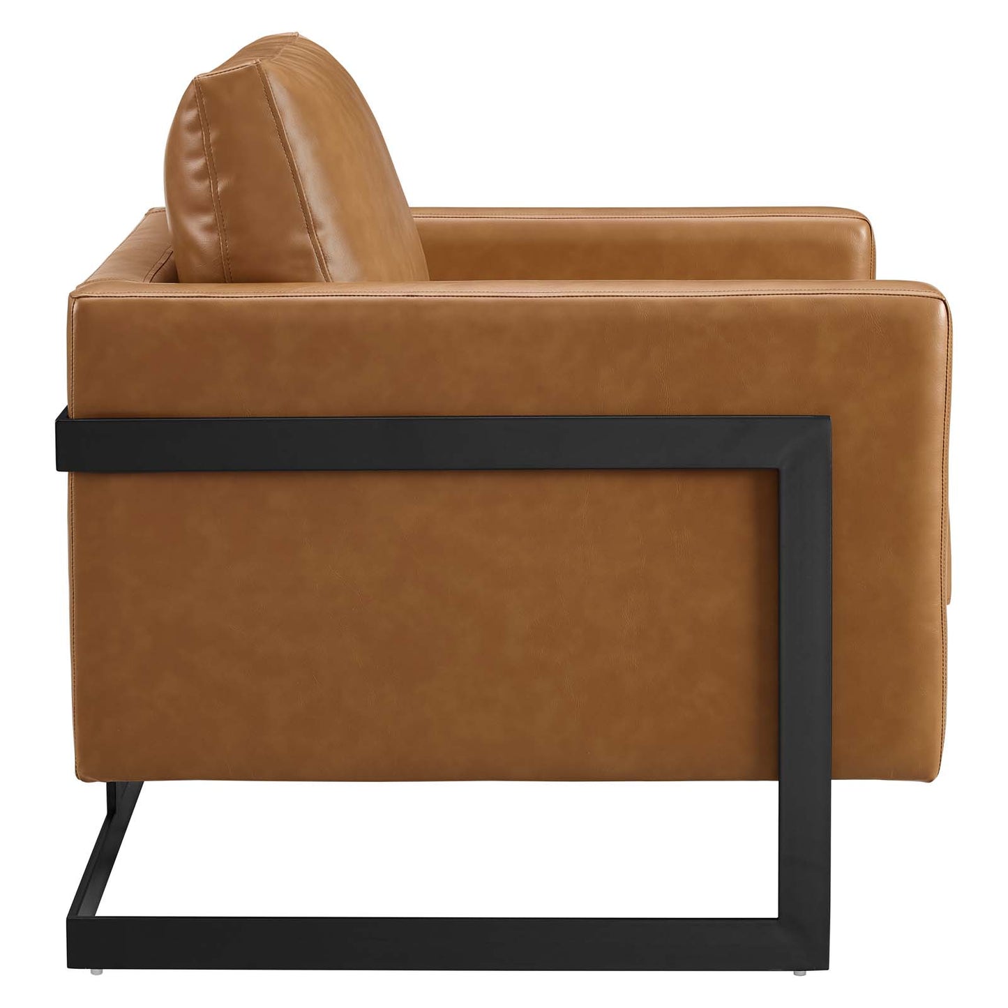 Posse Upholstered Fabric and Vegan Leather Accent Chair