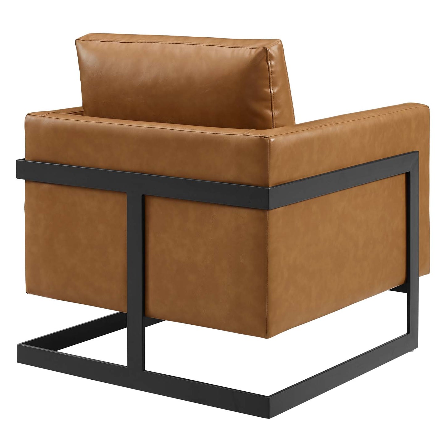 Posse Upholstered Fabric and Vegan Leather Accent Chair