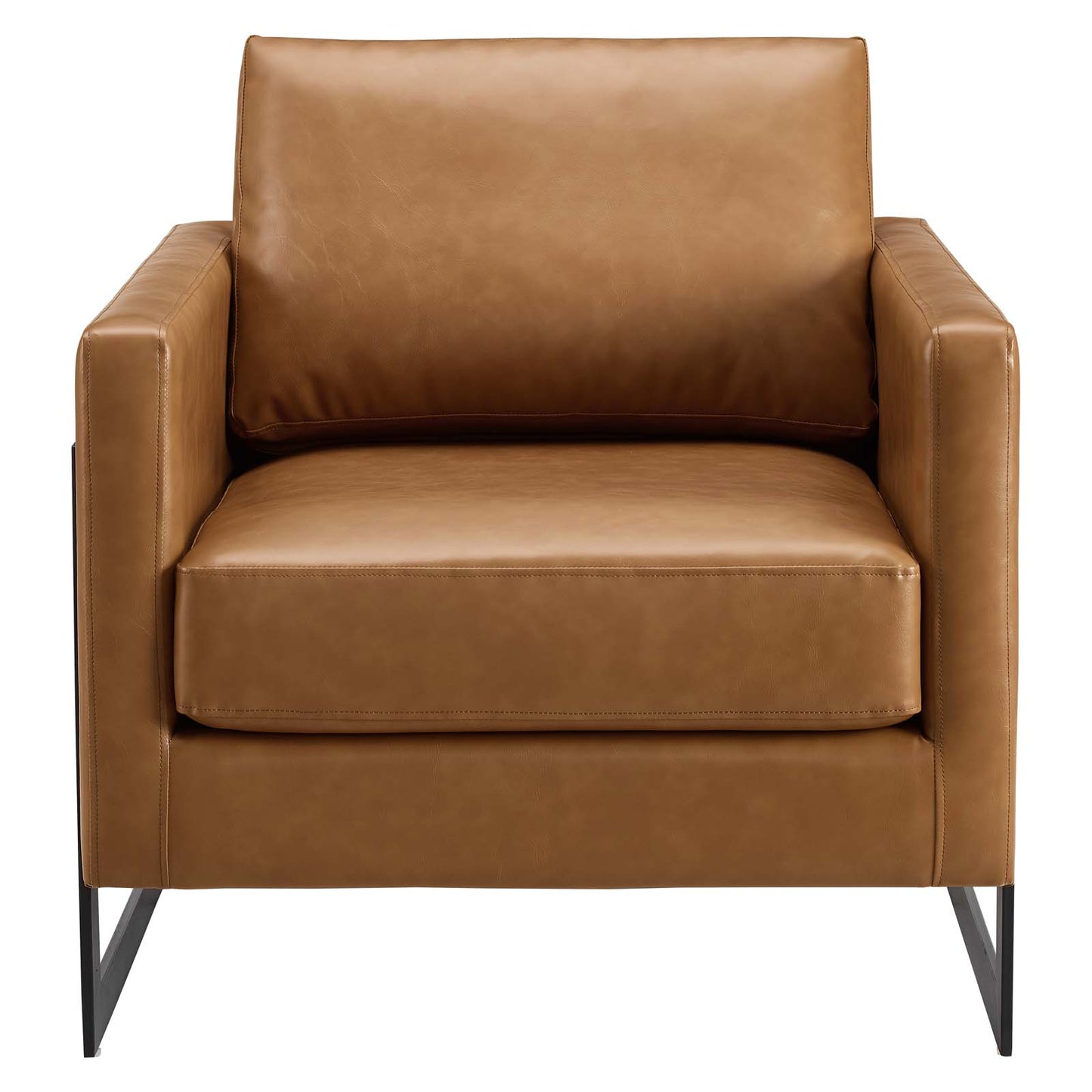 Posse Upholstered Fabric and Vegan Leather Accent Chair