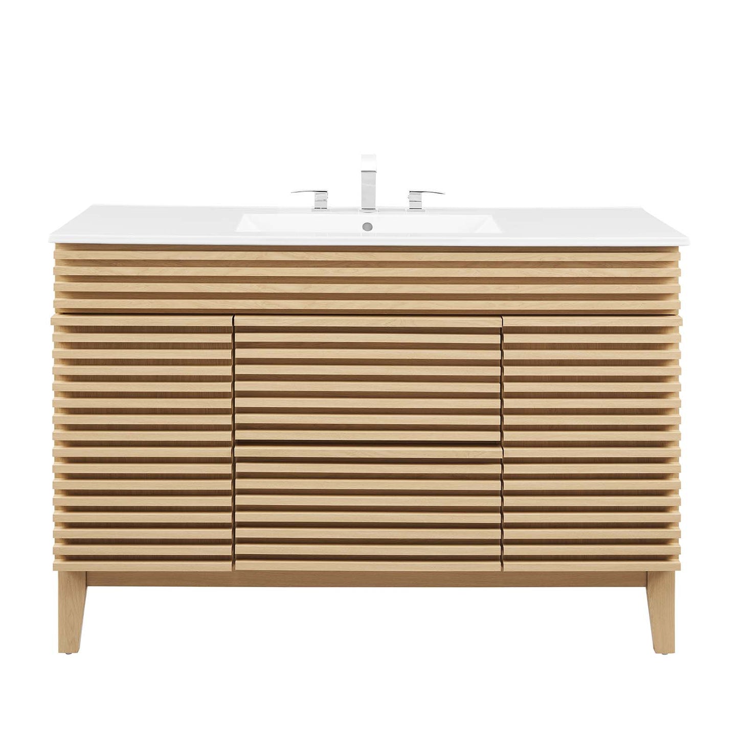 Render 48" Single Sink Bathroom Vanity Oak White EEI-4439-OAK-WHI