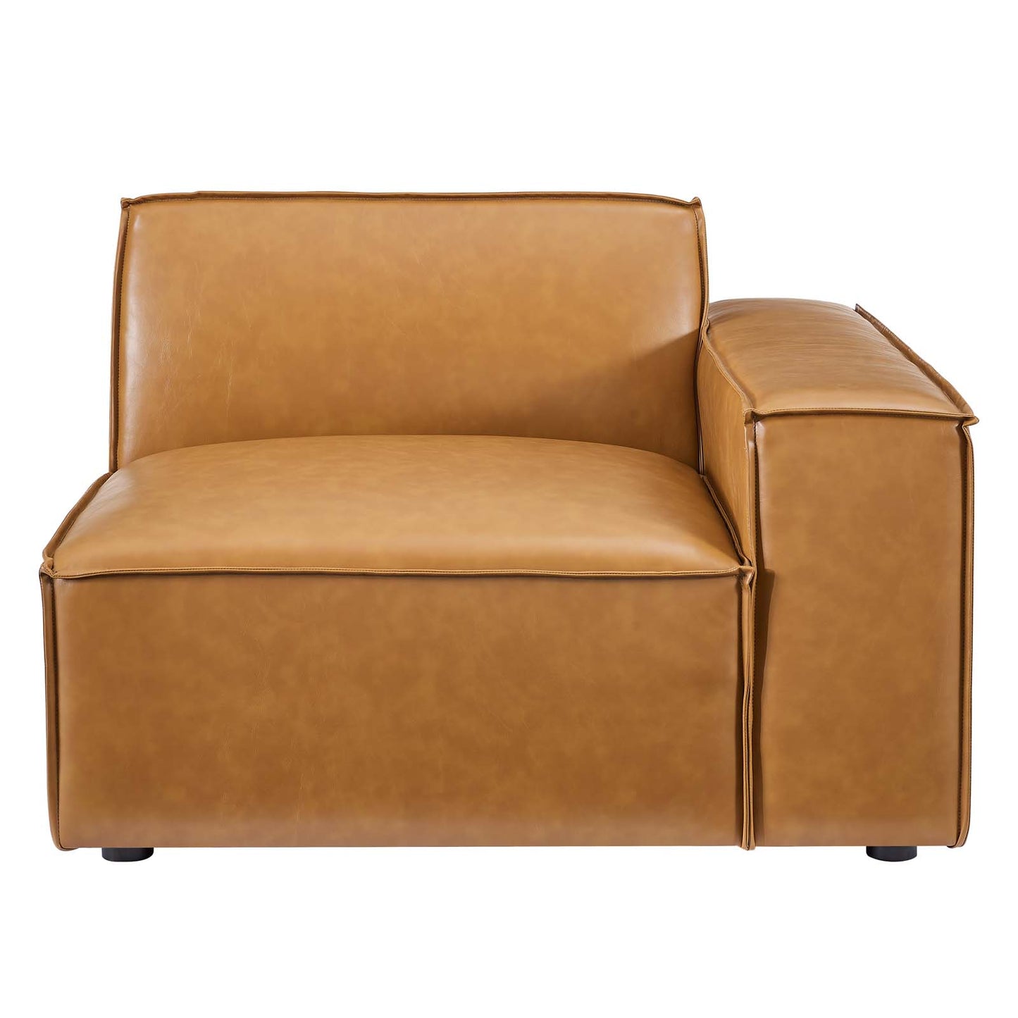 Restore Right-Arm Vegan Leather Sectional Sofa Chair Tan EEI-4493-TAN