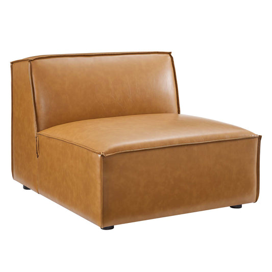 Restore Vegan Leather Sectional Sofa Armless Chair Tan EEI-4495-TAN