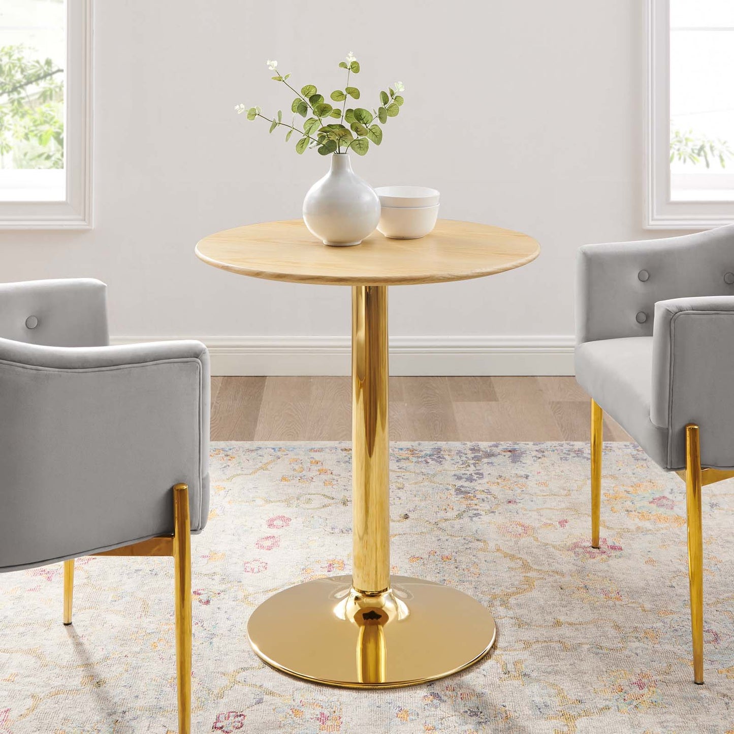 Verne 28" Dining Table Gold Natural EEI-4552-GLD-NAT