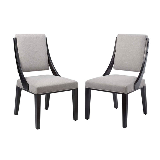 Cambridge Upholstered Fabric Dining Chairs - Set of 2 Light Gray EEI-4553-LGR