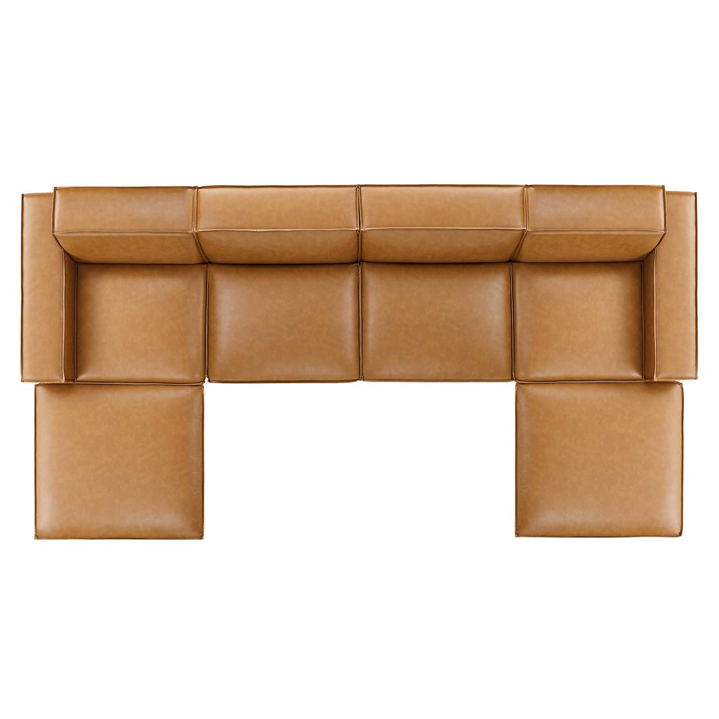 Restore 6-Piece Vegan Leather Sectional Sofa Tan EEI-4713-TAN