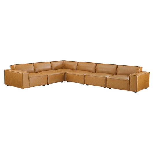 Restore 6-Piece Vegan Leather Sectional Sofa Tan EEI-4715-TAN