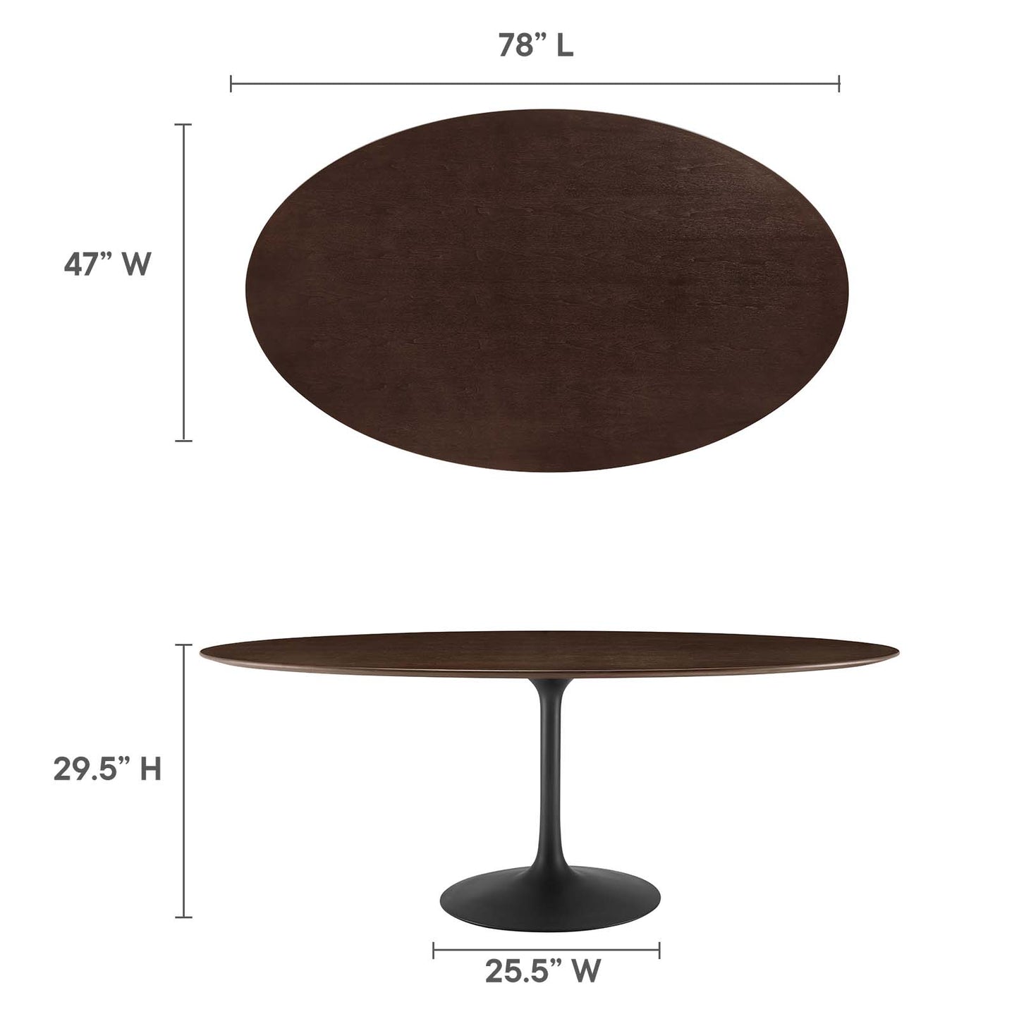 Lippa 78" Oval Artificial Marble and Wood Dining Table