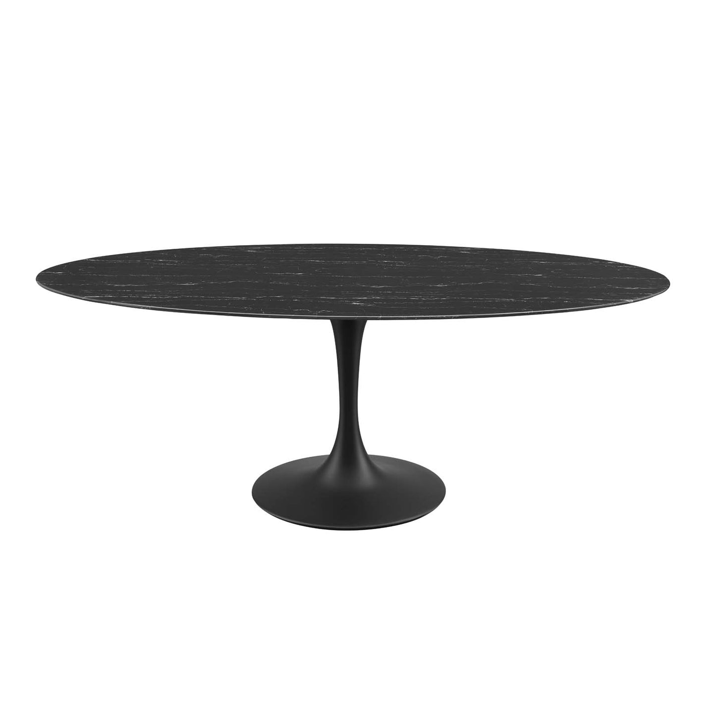 Lippa 78" Oval Artificial Marble and Wood Dining Table