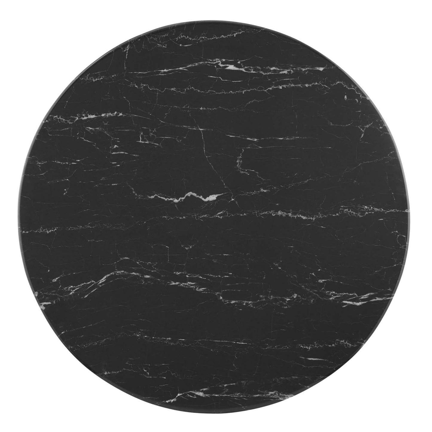 Lippa 28" Artificial Marble Bar Table Black Black EEI-4892-BLK-BLK