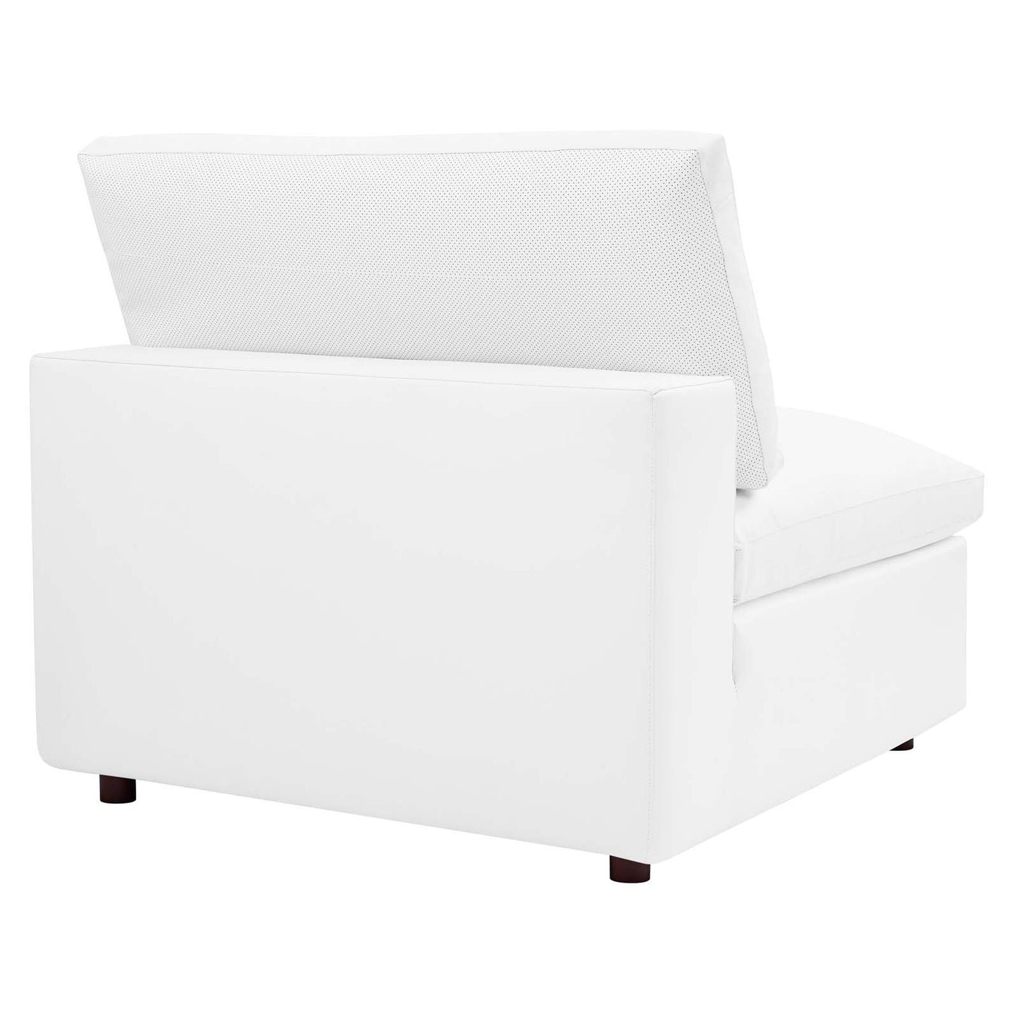 Commix Down Filled Overstuffed Vegan Leather 4-Seater Sofa White EEI-4916-WHI