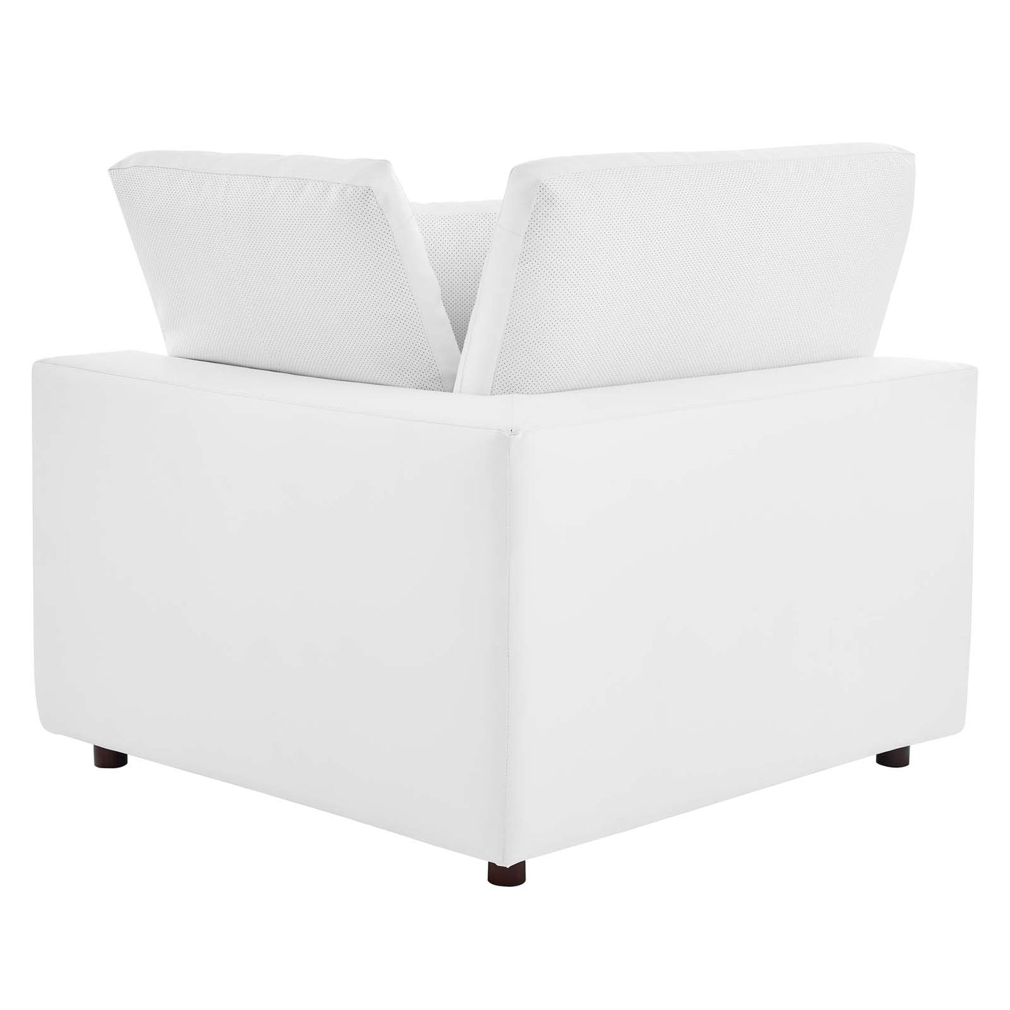 Commix Down Filled Overstuffed Vegan Leather 4-Seater Sofa White EEI-4916-WHI