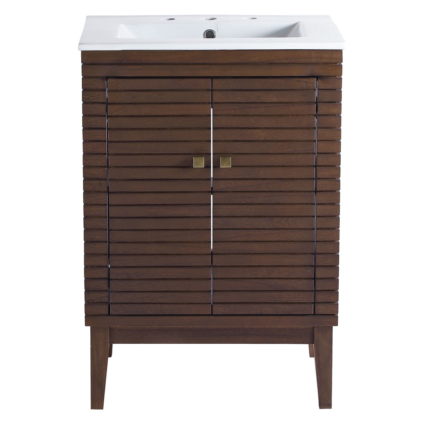 Ledger 24" Bathroom Vanity Walnut White EEI-5114-WAL-WHI