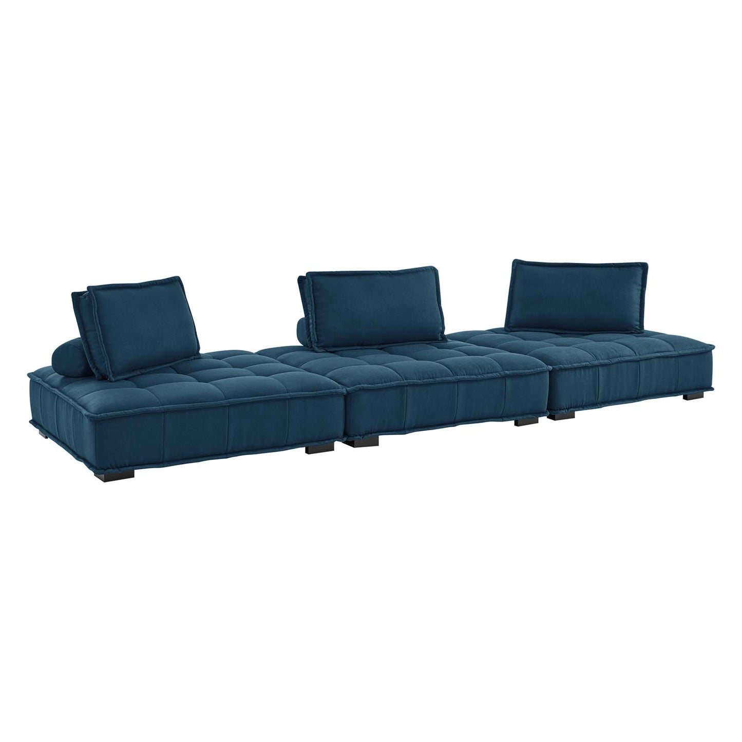 Saunter Tufted Fabric Fabric 3-Piece Sofa Azure EEI-5206-AZU