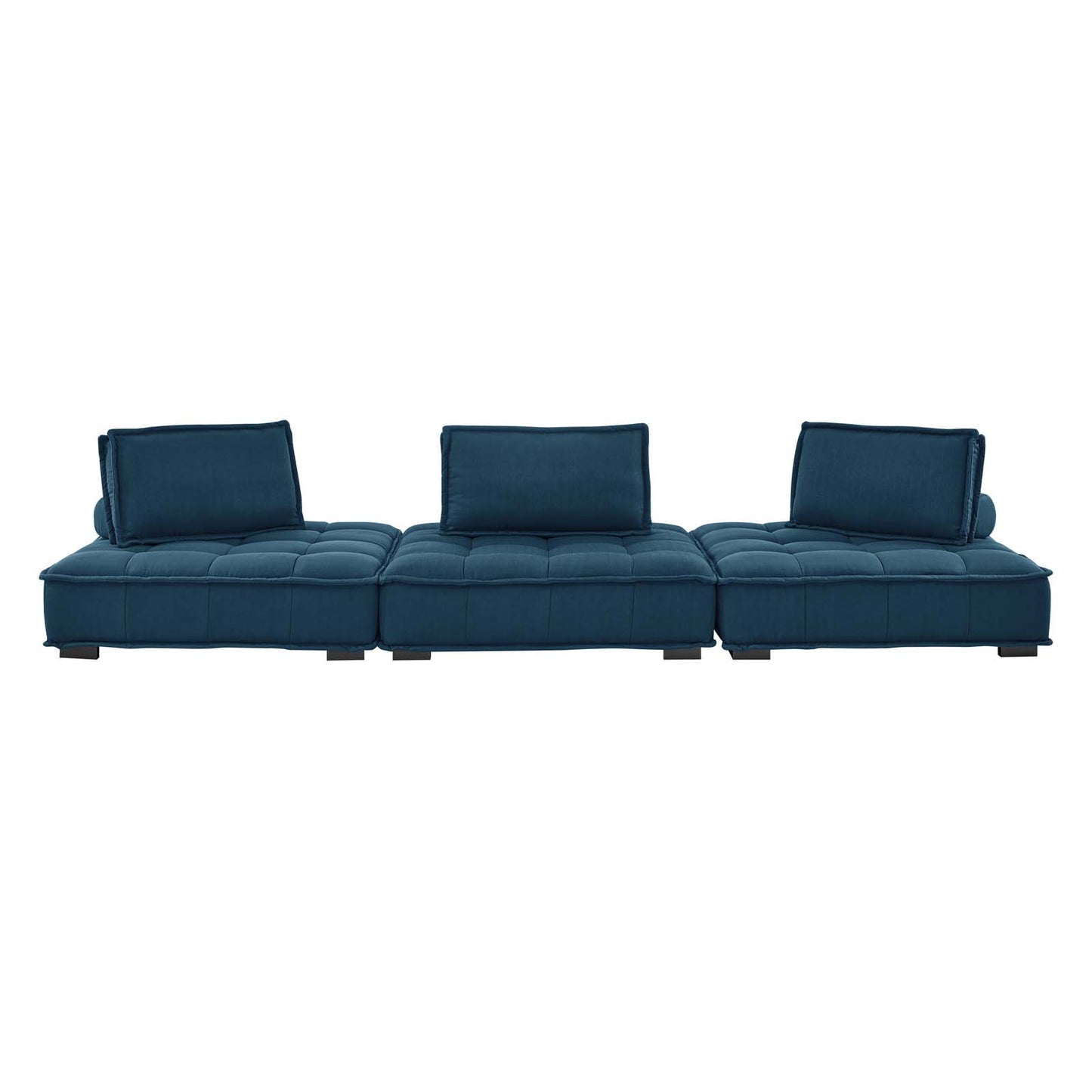 Saunter Tufted Fabric Fabric 3-Piece Sofa Azure EEI-5206-AZU