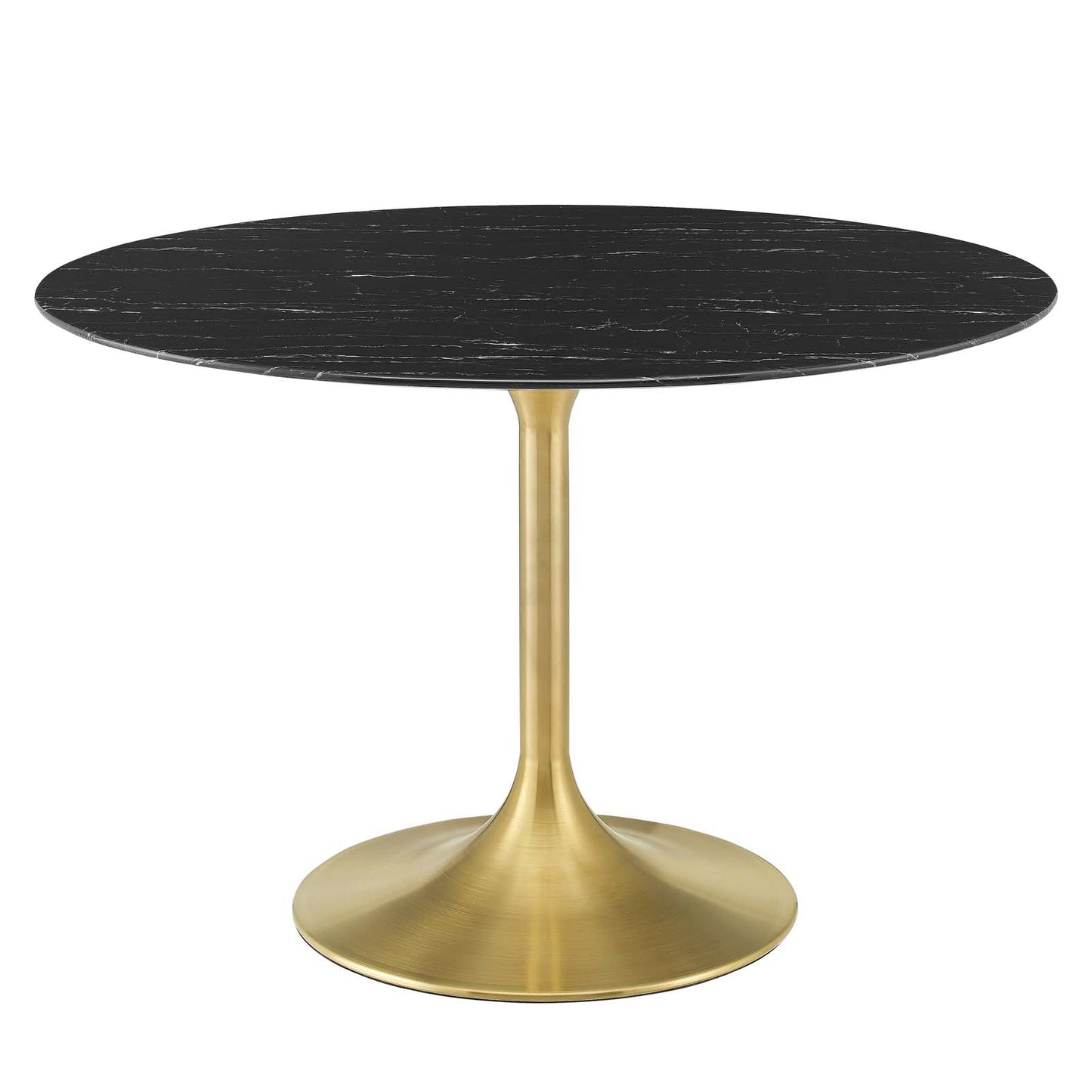 Lippa 47" Artificial Marble Dining Table Gold Black EEI-5239-GLD-BLK