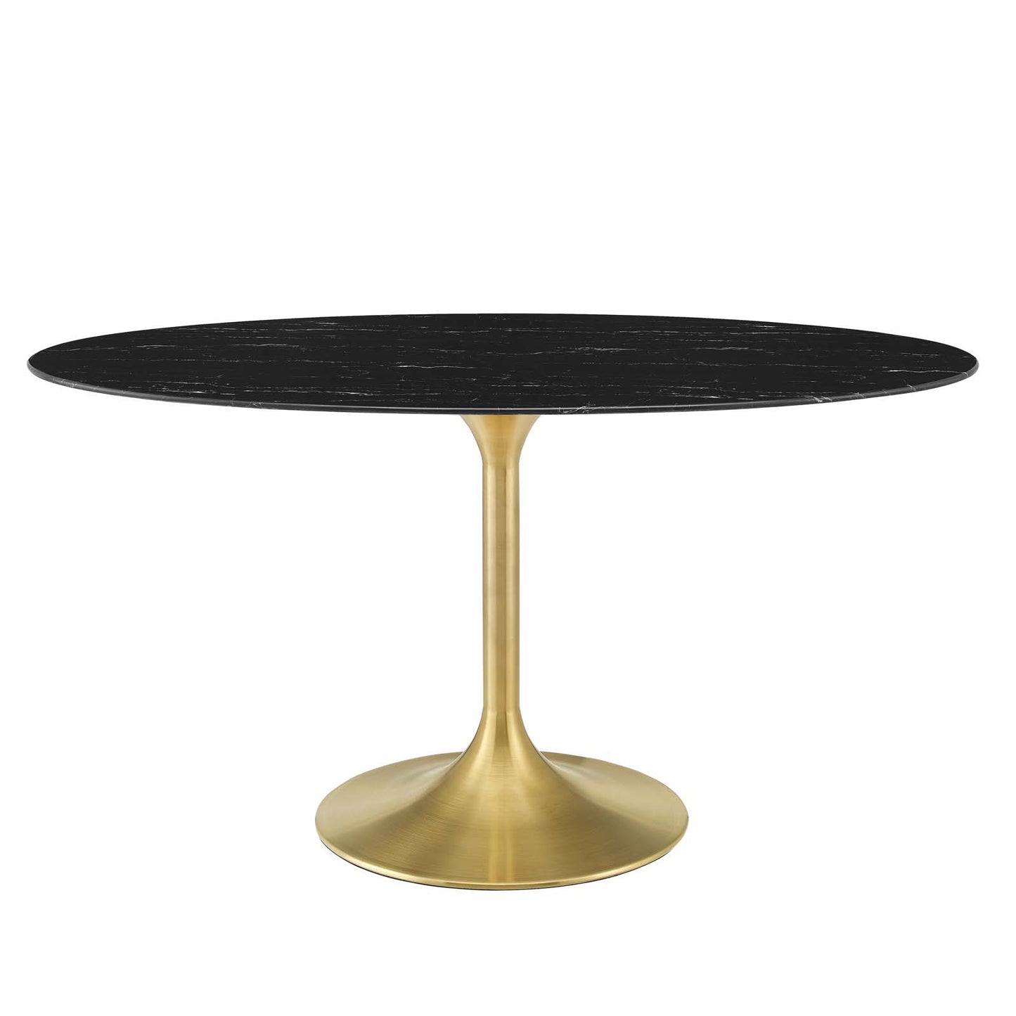 Lippa 60" Oval Dining Table with Gold Base and Artificial Marble or Wood Options