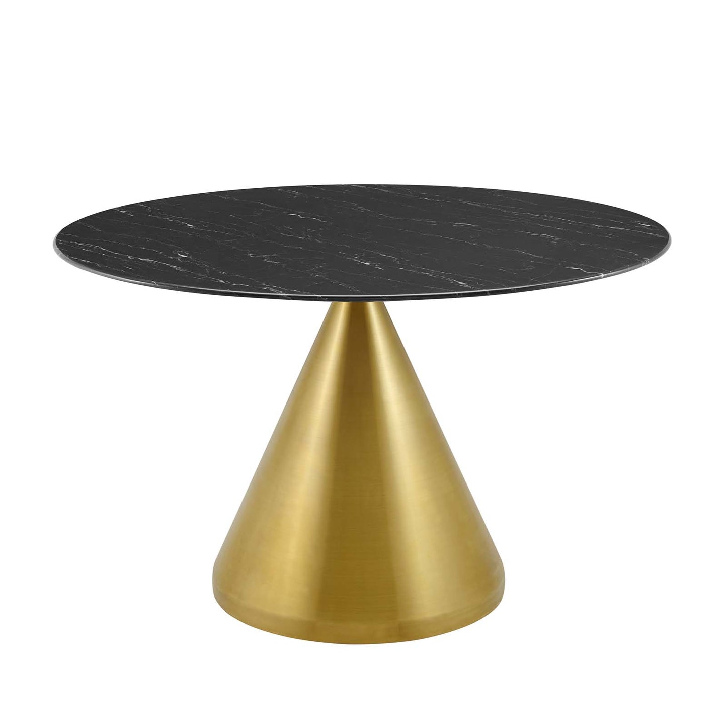 Tupelo 47" Artificial Marble Dining Table Gold Black EEI-5346-GLD-BLK
