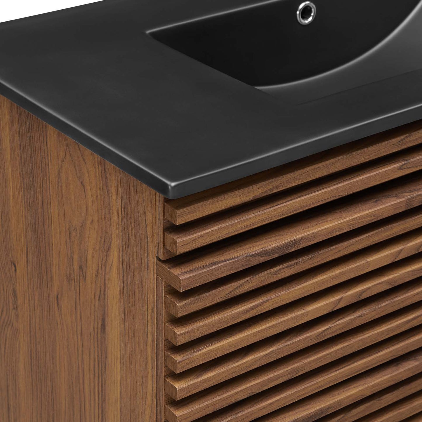 Render 36" Wall-Mount Bathroom Vanity Walnut Black EEI-5395-WAL-BLK