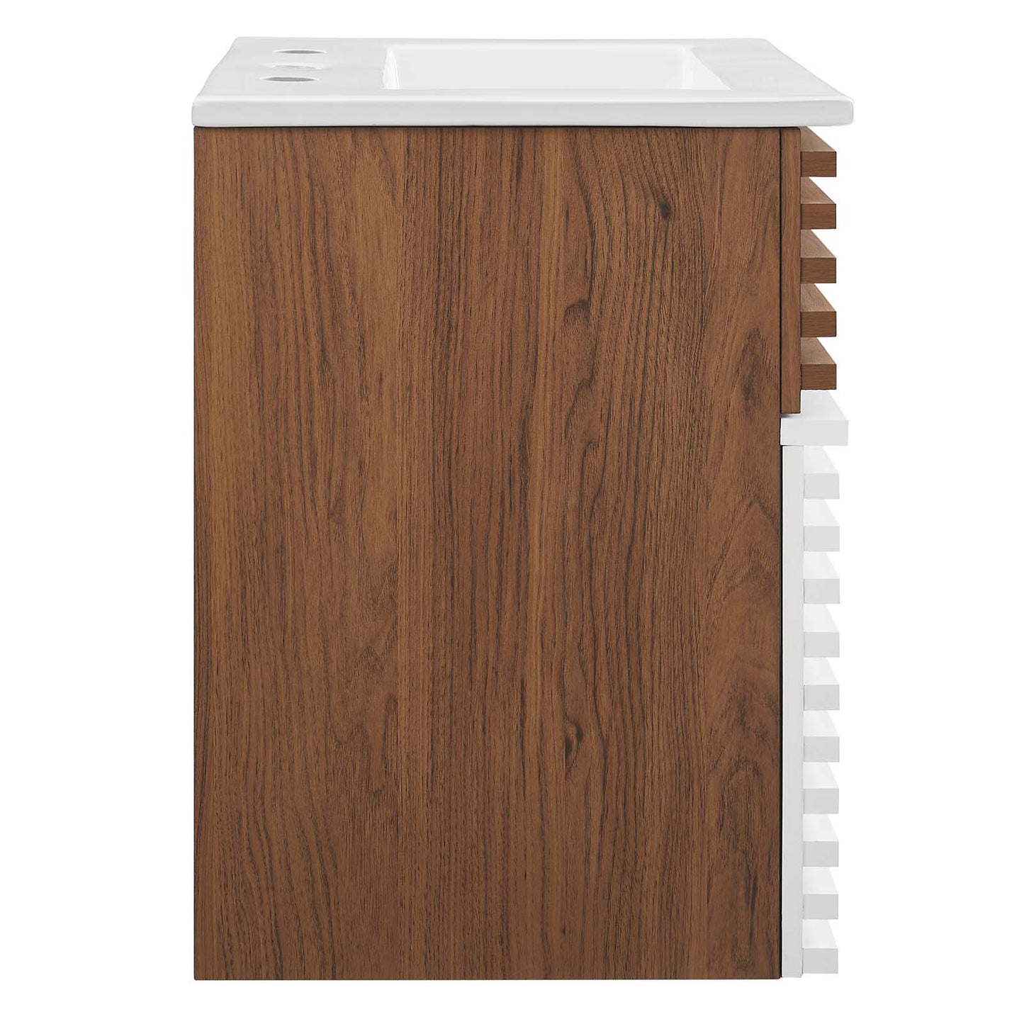 Render 18" Wall-Mount Bathroom Vanity White Walnut White EEI-5419-WHI-WAL-WHI