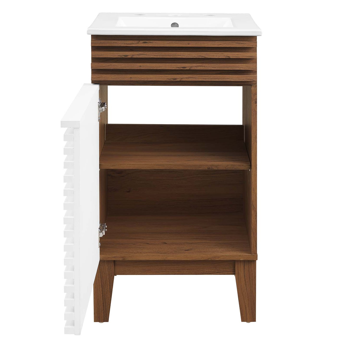 Render 18" Bathroom Vanity Cabinet White Walnut White EEI-5420-WHI-WAL-WHI