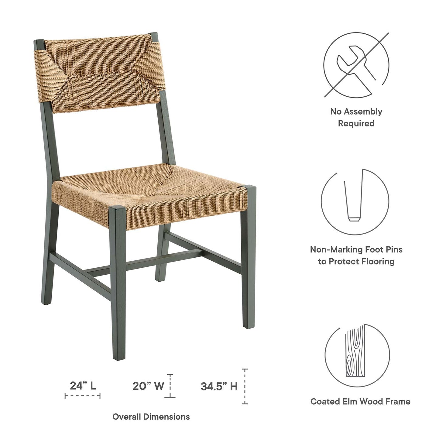 Bodie Wood Dining Chair Natural Finish EEI-5489