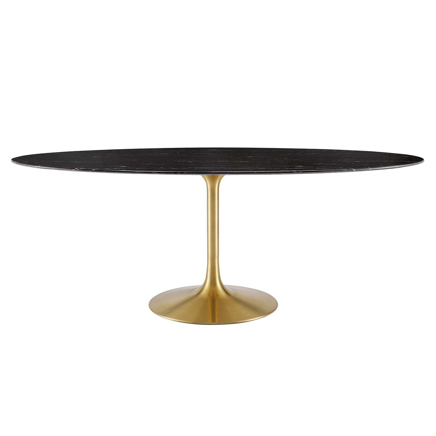 Lippa 78" Oval Artificial Marble and Wood Dining Table