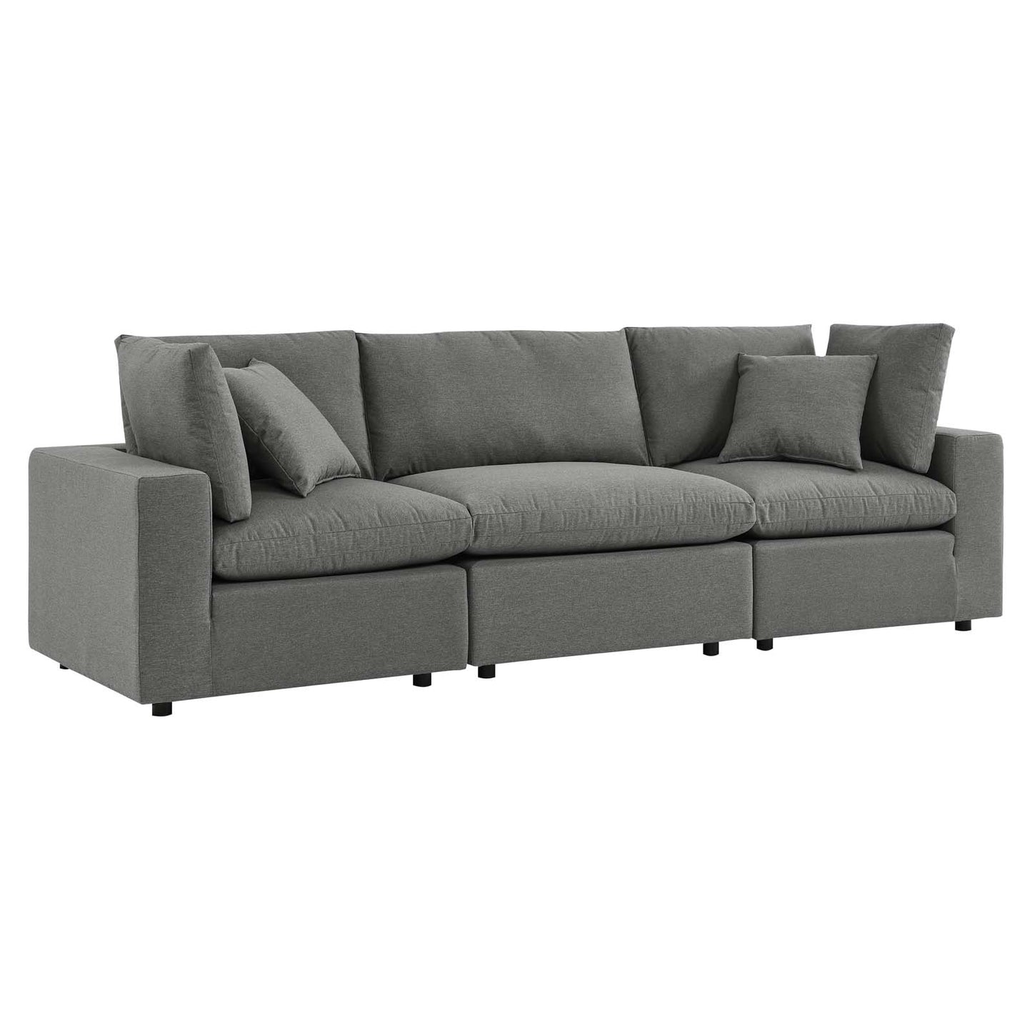 Commix Overstuffed Outdoor Patio Sofa Charcoal EEI-5578-CHA