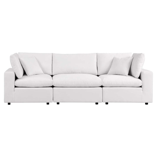 Commix Overstuffed Outdoor Patio Sofa White EEI-5578-WHI