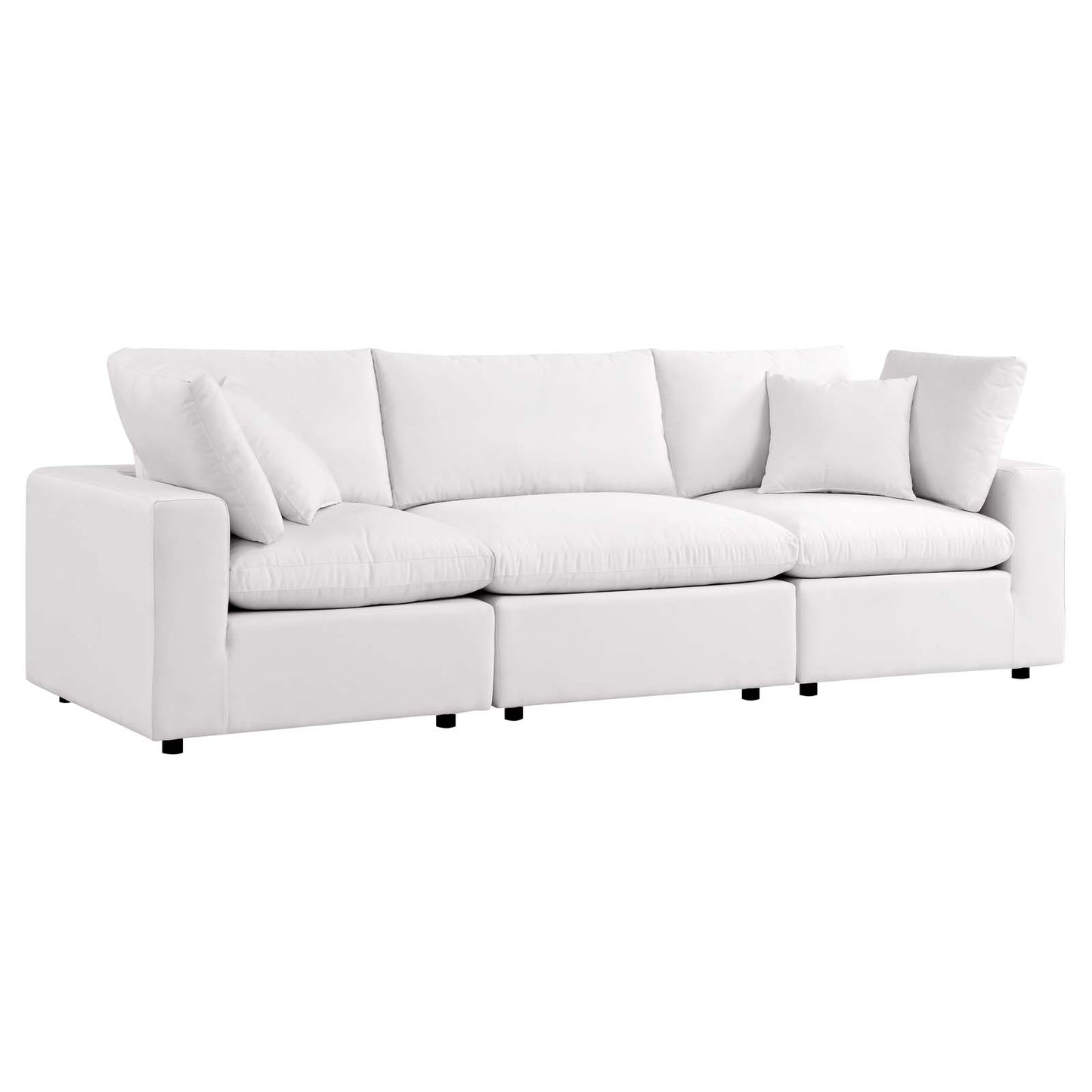 Commix Overstuffed Outdoor Patio Sofa White EEI-5578-WHI