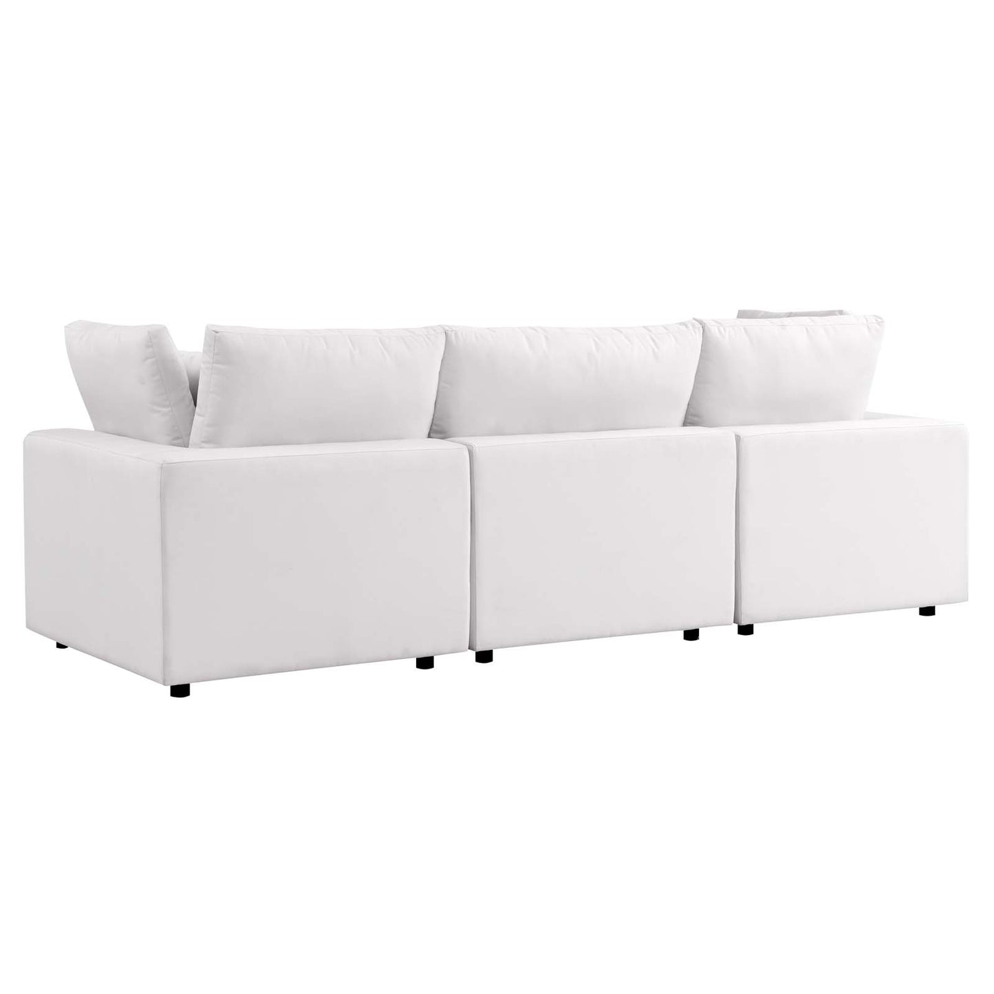 Commix Overstuffed Outdoor Patio Sofa White EEI-5578-WHI