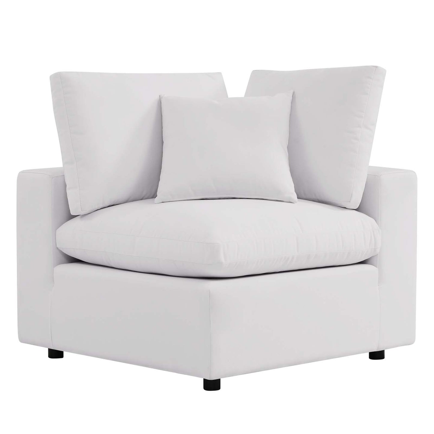 Commix Overstuffed Outdoor Patio Sofa White EEI-5578-WHI