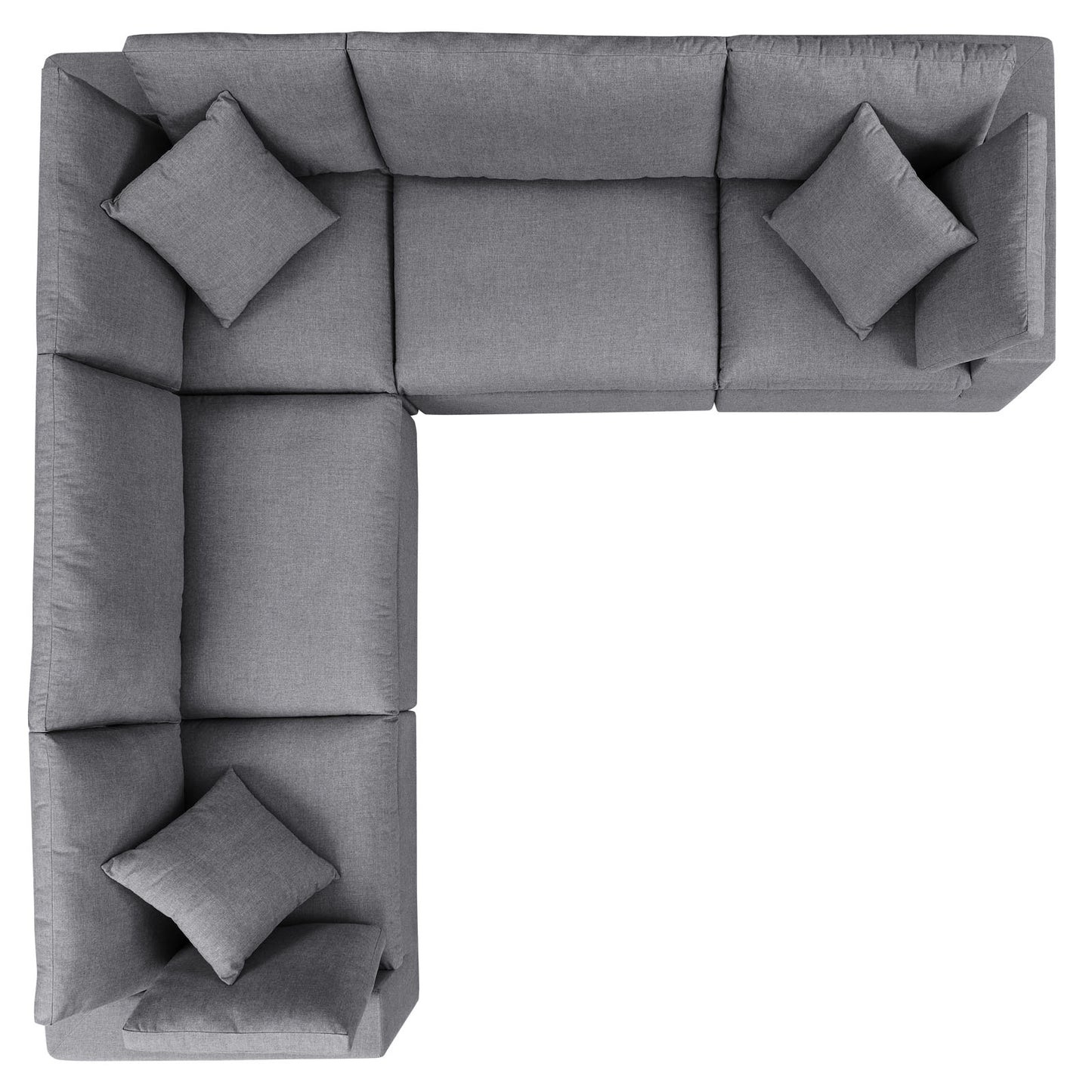 Commix 5-Piece Sunbrella® Outdoor Patio Sectional Sofa Gray EEI-5590-SLA