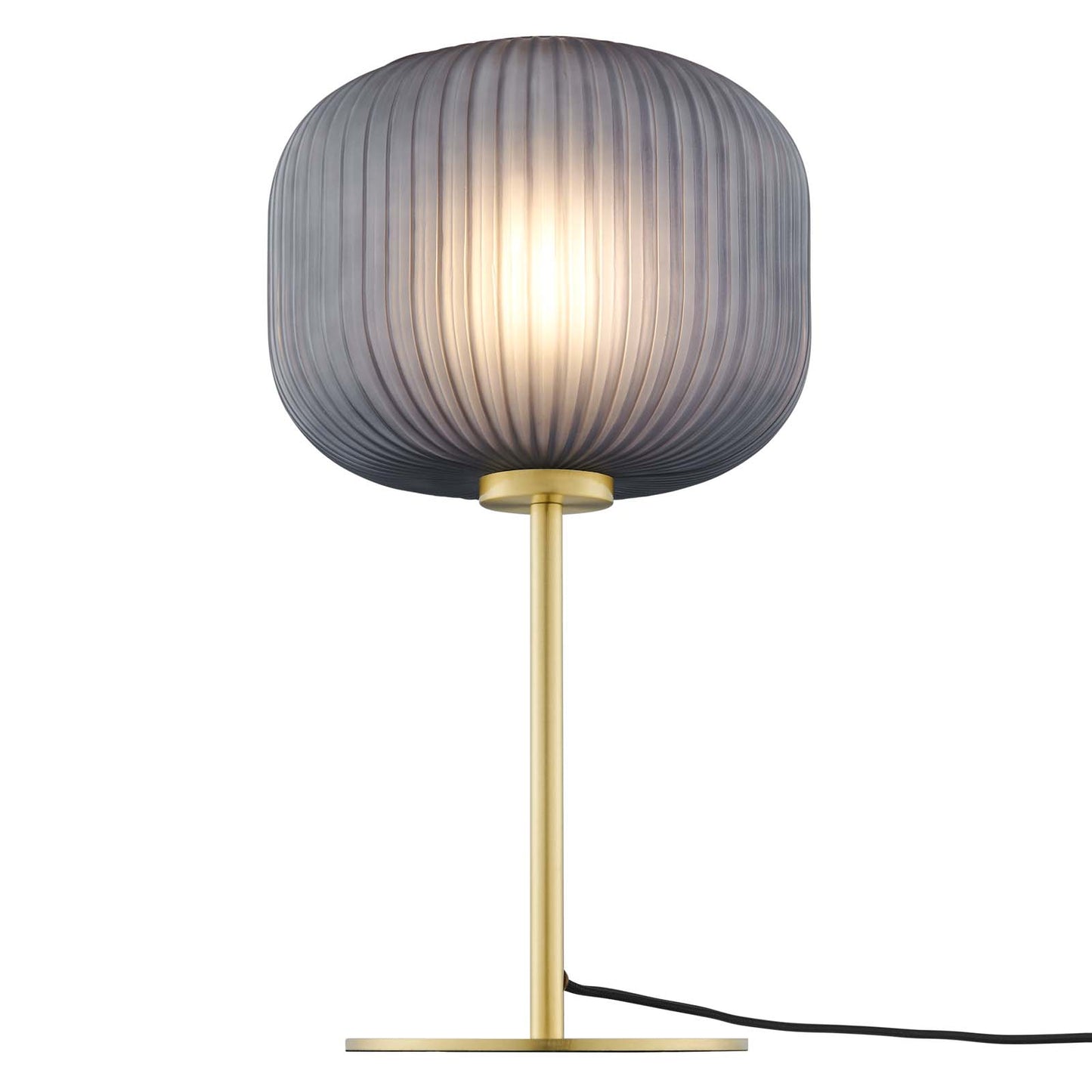 Reprise Glass Sphere Glass and Metal Table Lamp Black Satin Brass EEI-5622-BLK-SBR