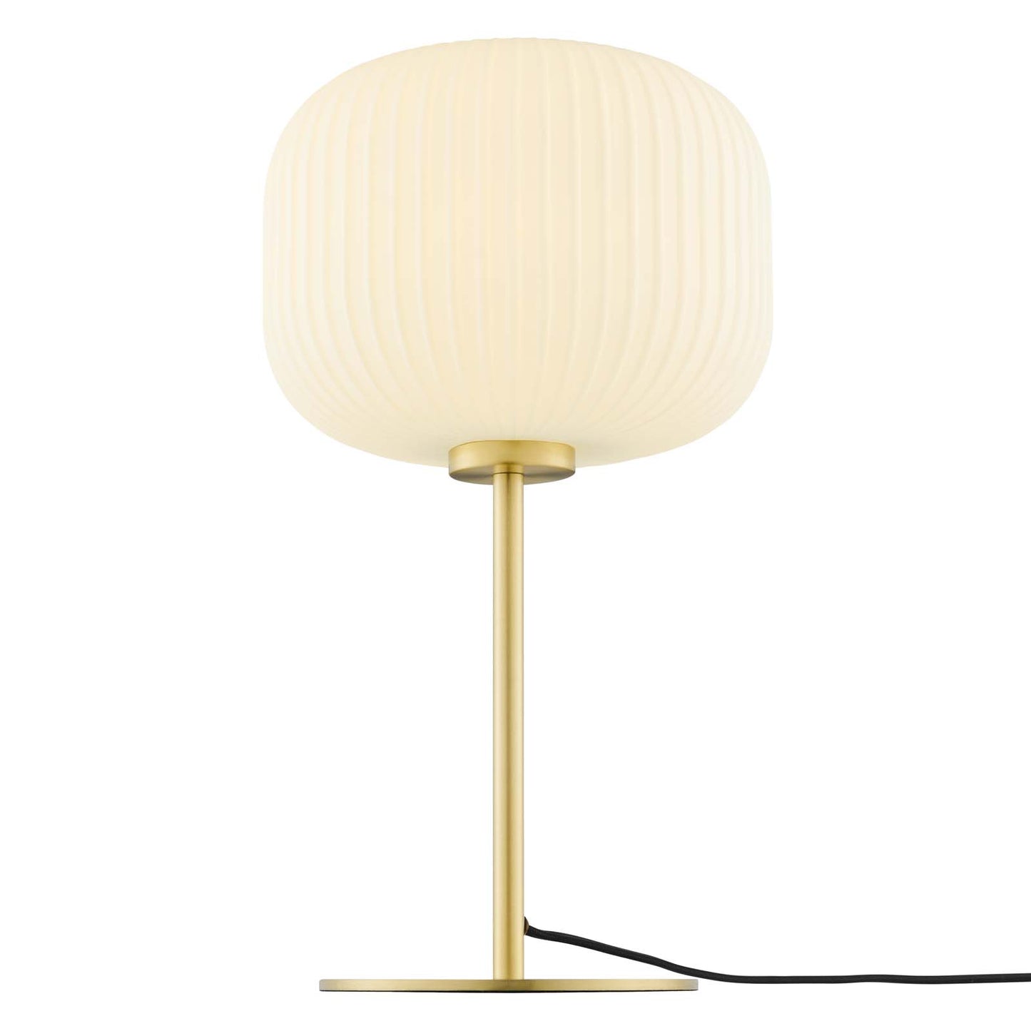 Reprise Glass Sphere Glass and Metal Table Lamp White Satin Brass EEI-5622-WHI-SBR