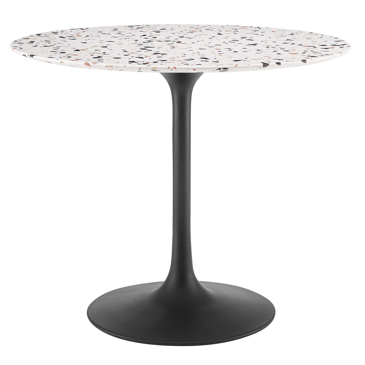 Lippa 36" Round Terrazzo Dining Table Black White EEI-5716-BLK-WHI