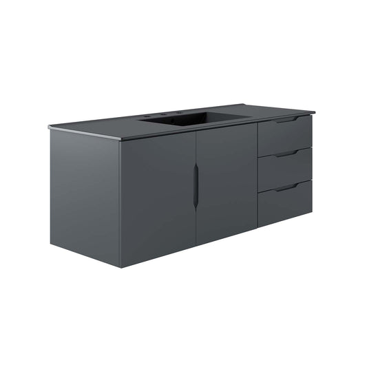 Vitality 48" Single Sink Bathroom Vanity Gray Black EEI-5784-GRY-BLK