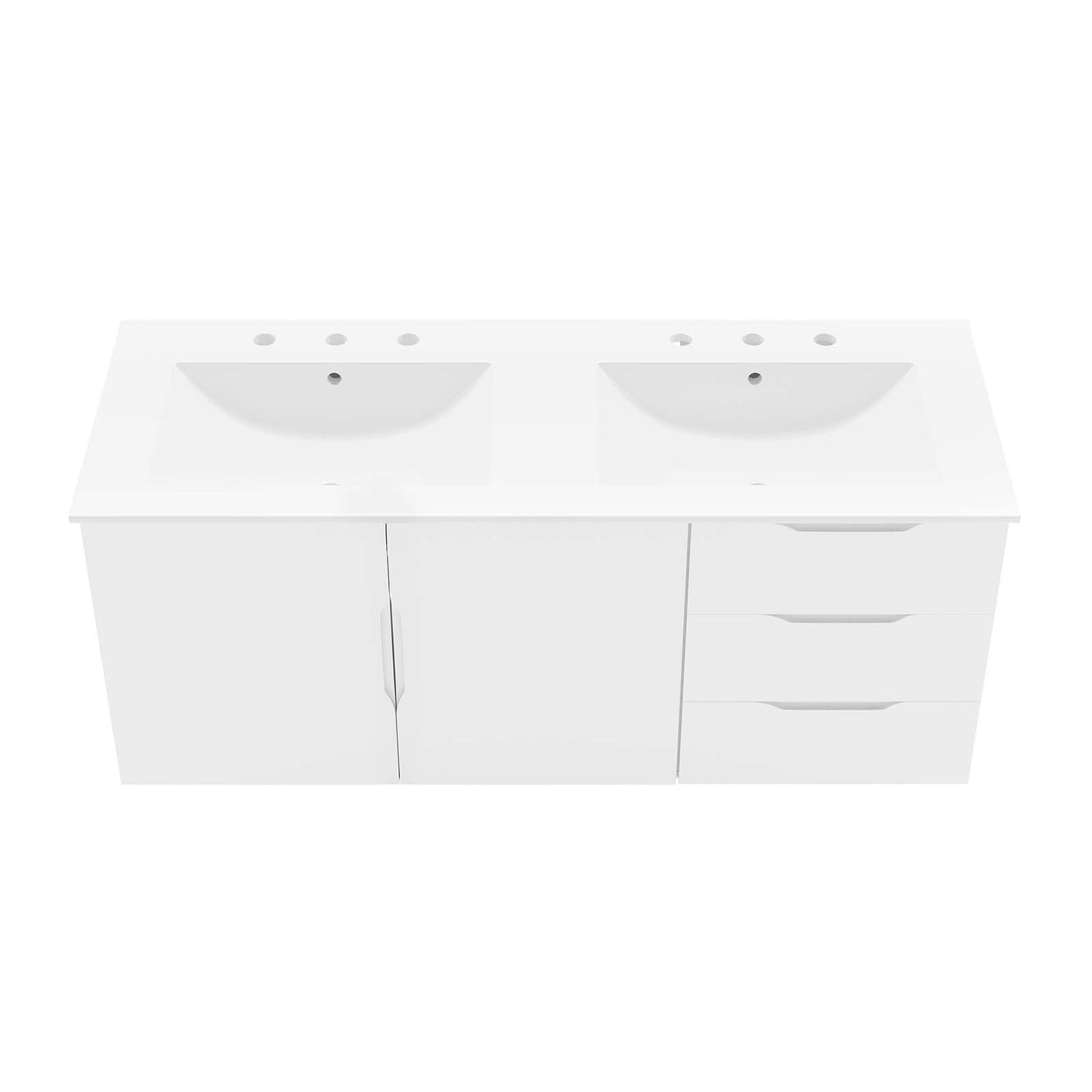 Vitality 48" Double Sink Bathroom Vanity White White EEI-5785-WHI-WHI