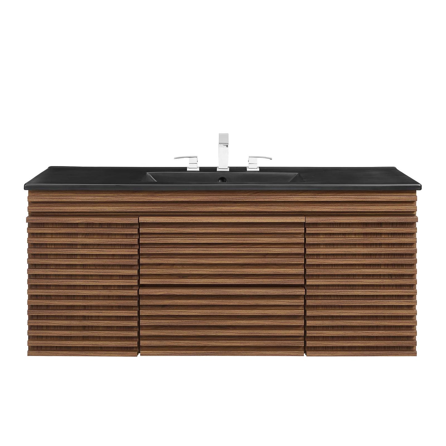 Render 48" Wall-Mount Bathroom Vanity Walnut Black EEI-5801-WAL-BLK