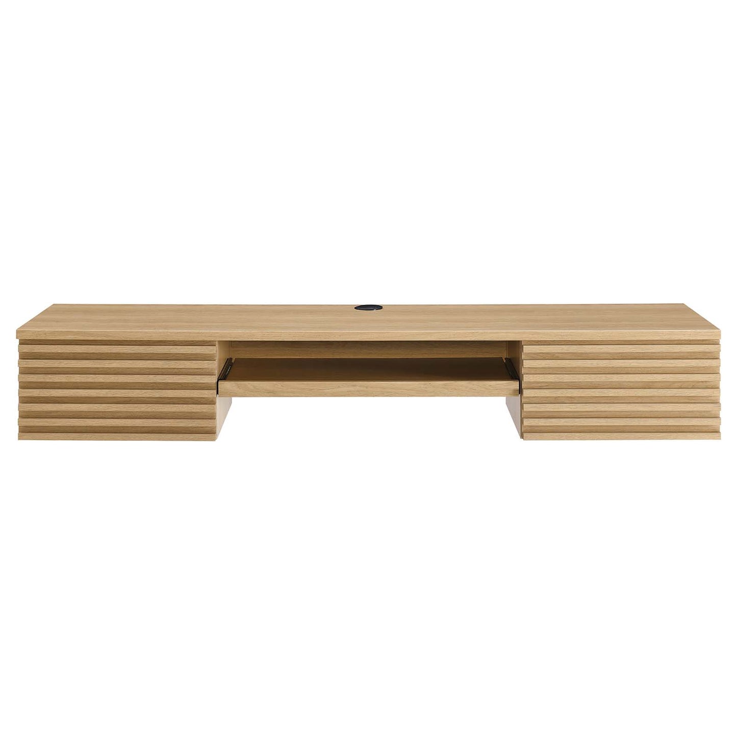 Render Wall Mount Wood Office Desk Oak EEI-5865-OAK