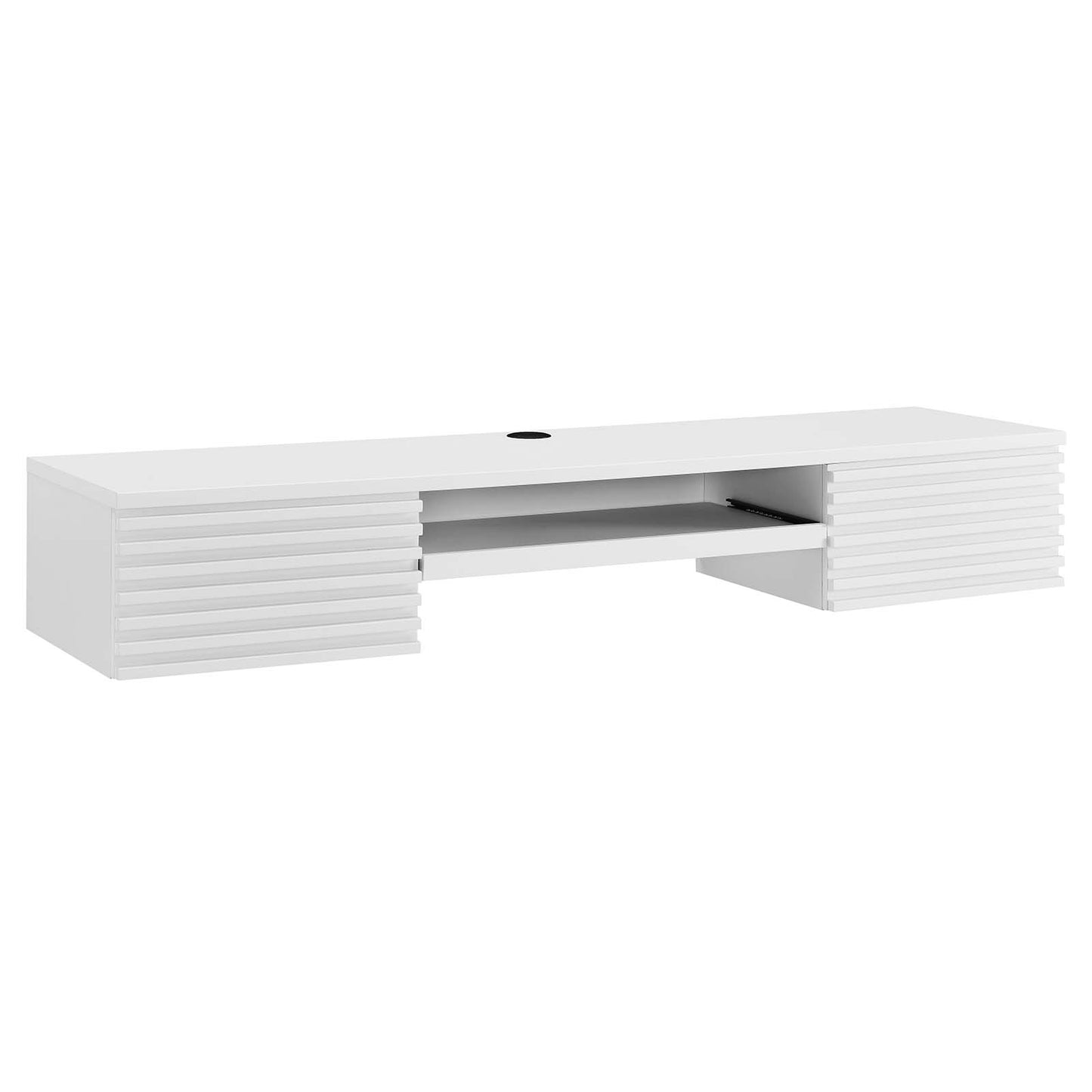 Render Wall Mount Wood Office Desk White EEI-5865-WHI