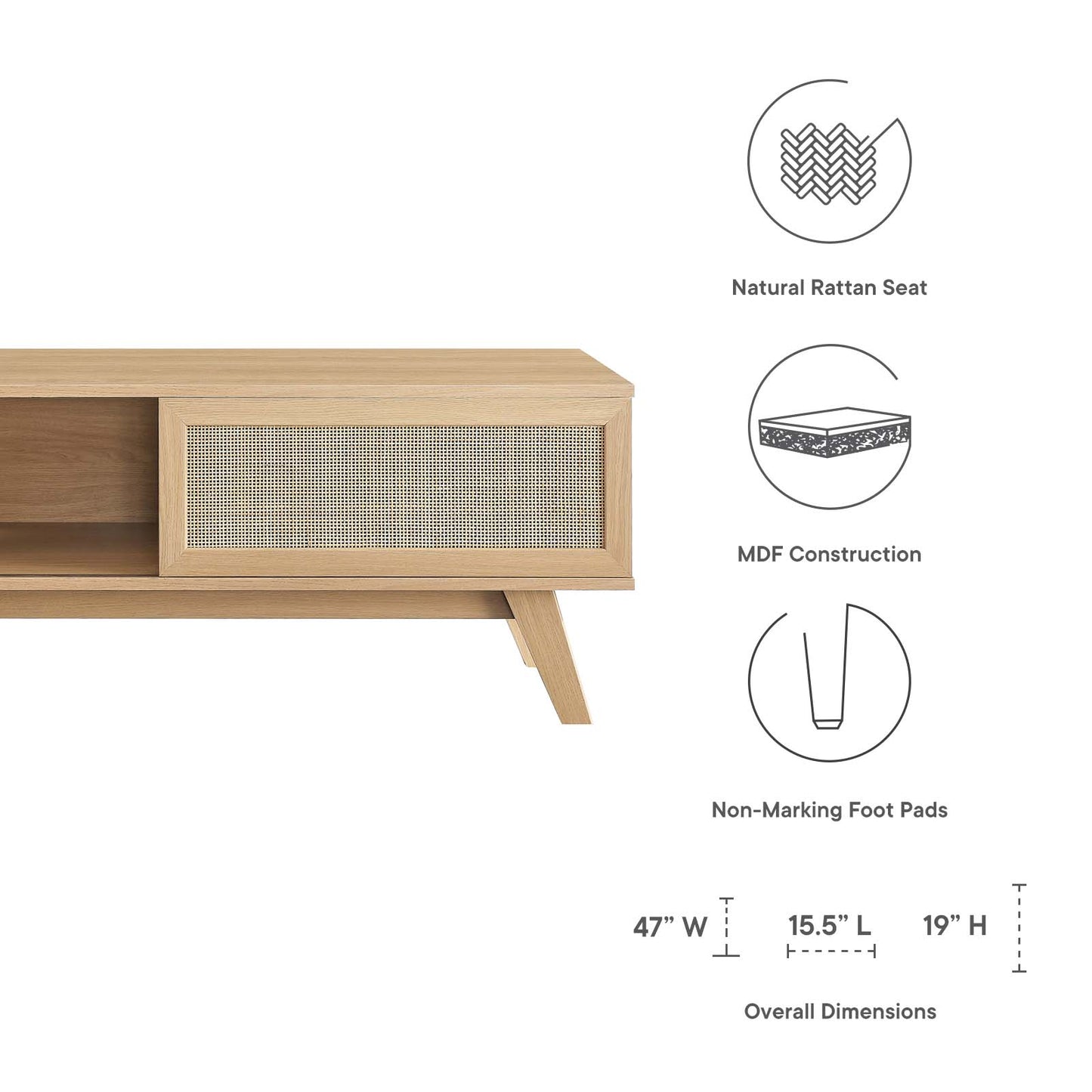 Soma 47" TV Stand - Walnut and Oak Options - EEI-6039