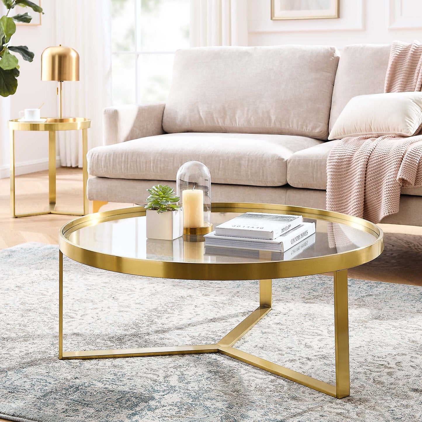 Relay Coffee Table Gold EEI-6153-GLD